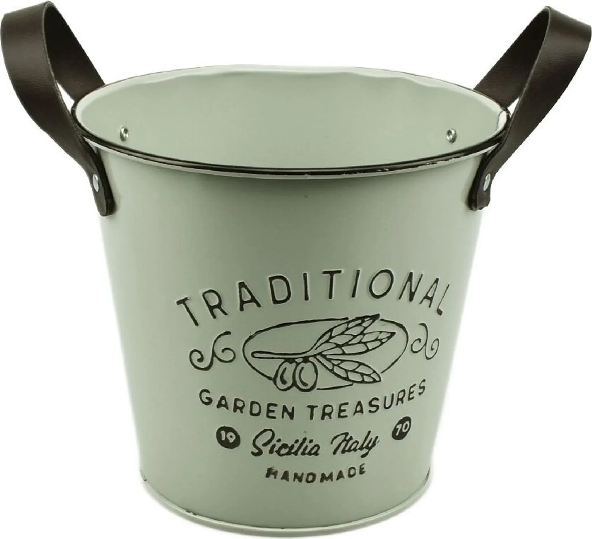 Decpero – Zinktopf „Traditional Garden Treasures“ mit Tragegriffen