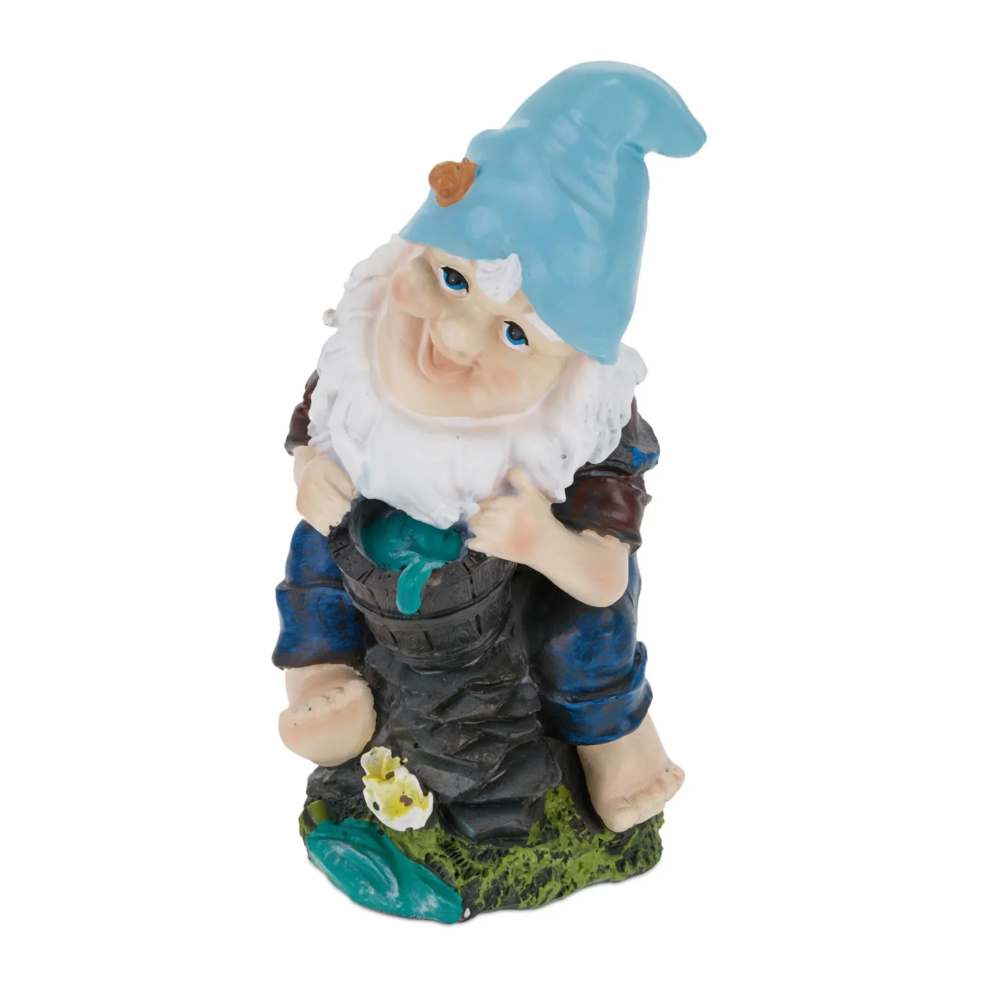 Relaxdays – Gartenzwerg mit Wassereimer 24 cm