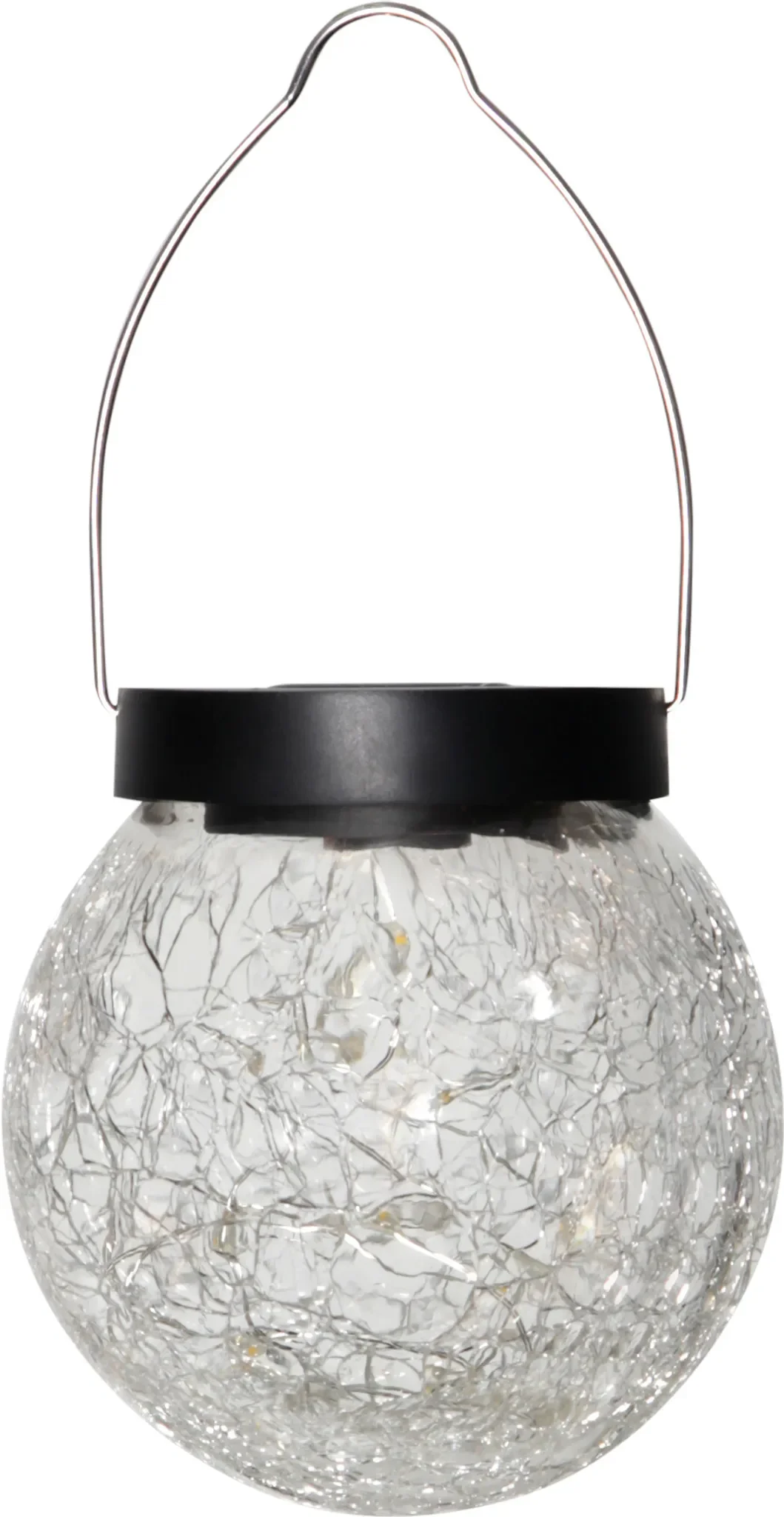 Best Season LED Solar Hängeleuchte „Glory“ – Deko-Solarkugel mit Crackle-Glas