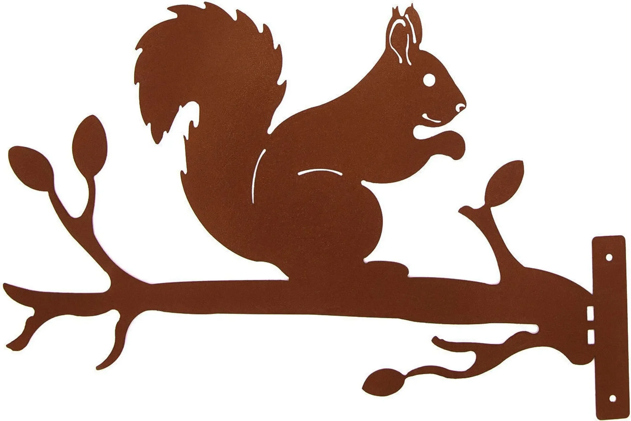 UNUS – Gartenstecker „Eichhörnchen auf Ast“, Rostoptik