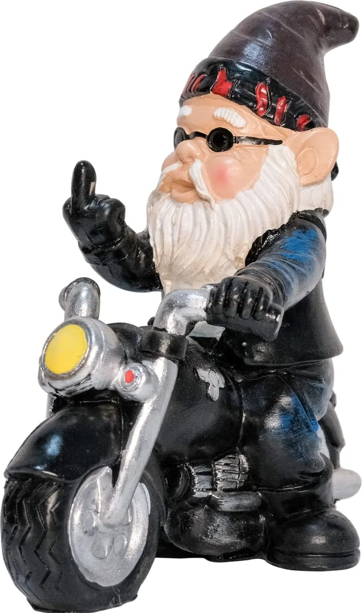 Crrynuo – Gartenzwerg „Motorradfahrer“ 13 × 13 cm