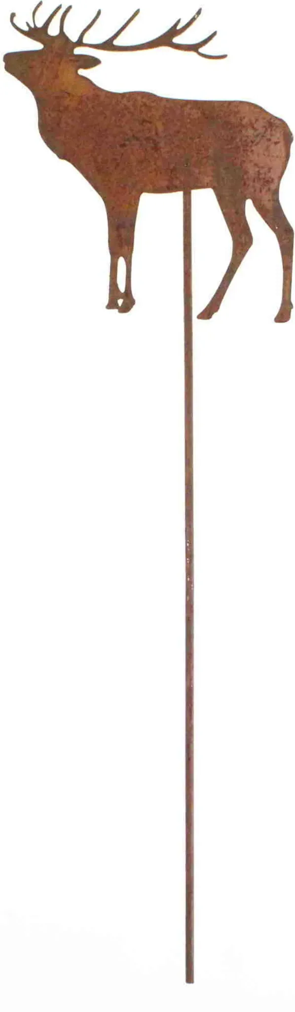 Floral-Direkt – Metall-Gartenstecker „Hirsch“ L 45 cm (Rostoptik)