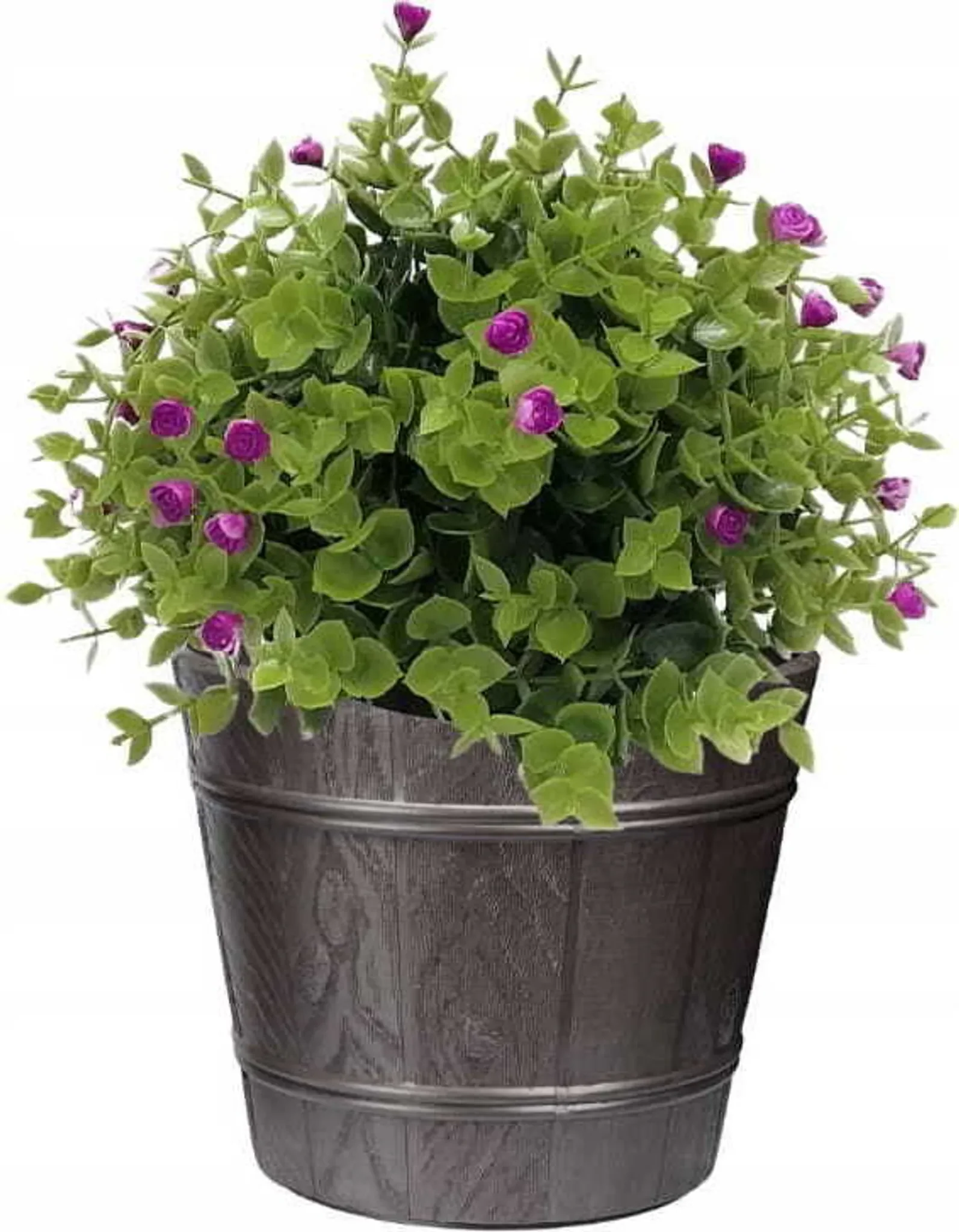 Galicja – Blumentopf in Holzoptik Ø 19 cm, Graphit