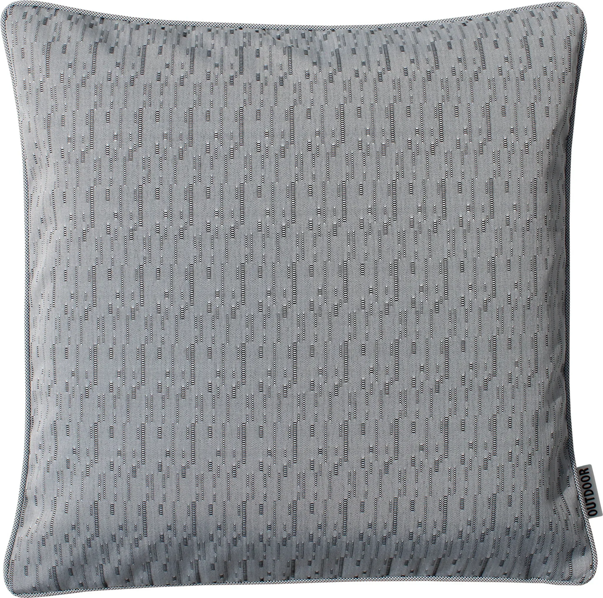 Haus und Deko – Outdoor-Kissenbezug 40×40 cm, Hellgrau, Jacquard meliert