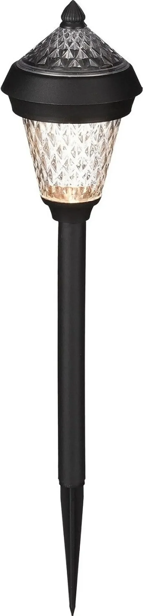 Bubble-Store Solarleuchte mit Facettenschliff – schwarze Außenleuchte